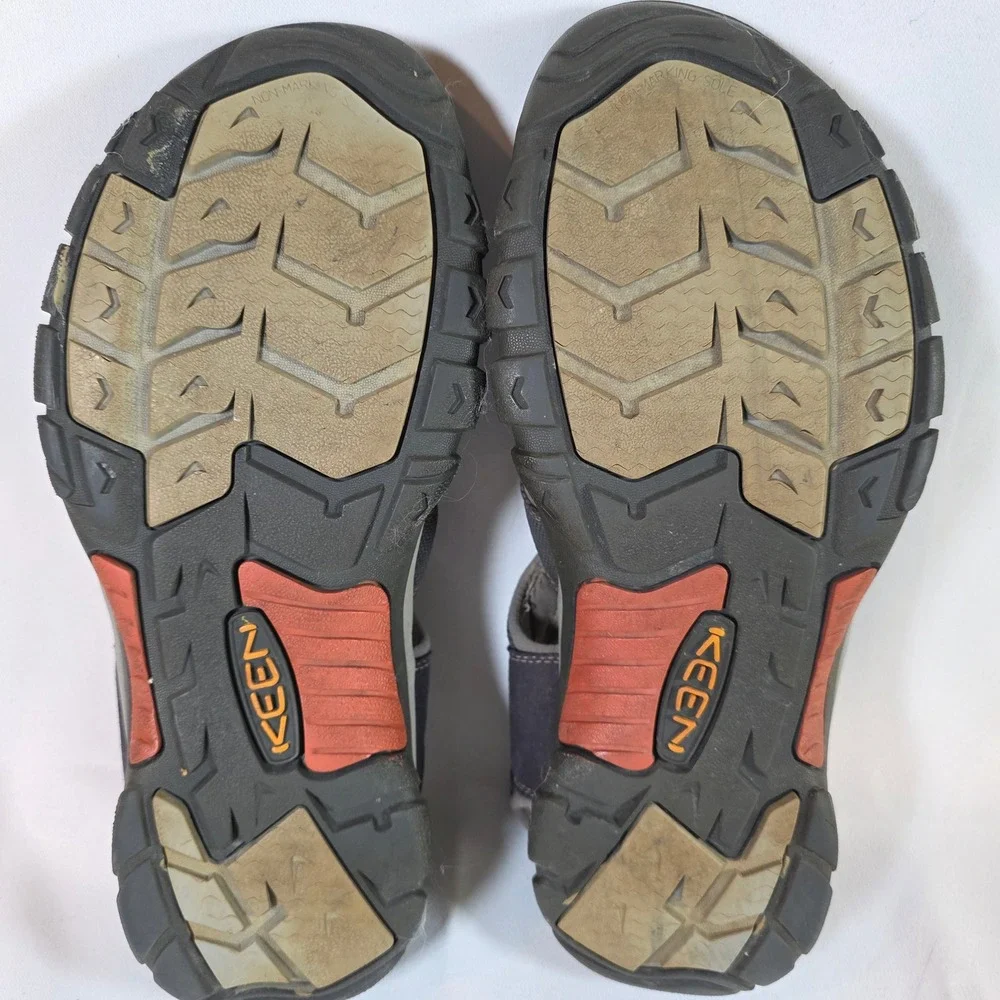 KEEN Newport H2 Mens 13 Sandals Grey Orange Waterproof Hiking Shoes Rugged Trail